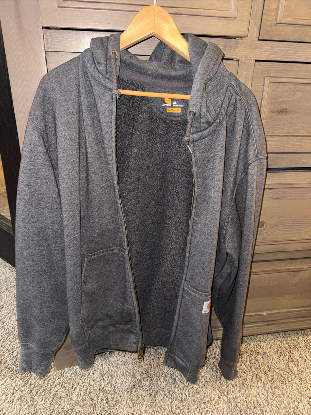 Carhartt Men’s Dark Gray Paxton Full Zip Hoodie XL
